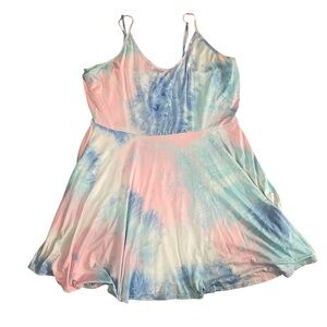 Women's Acevog XXL Tie-Dye Pink Blue Dress